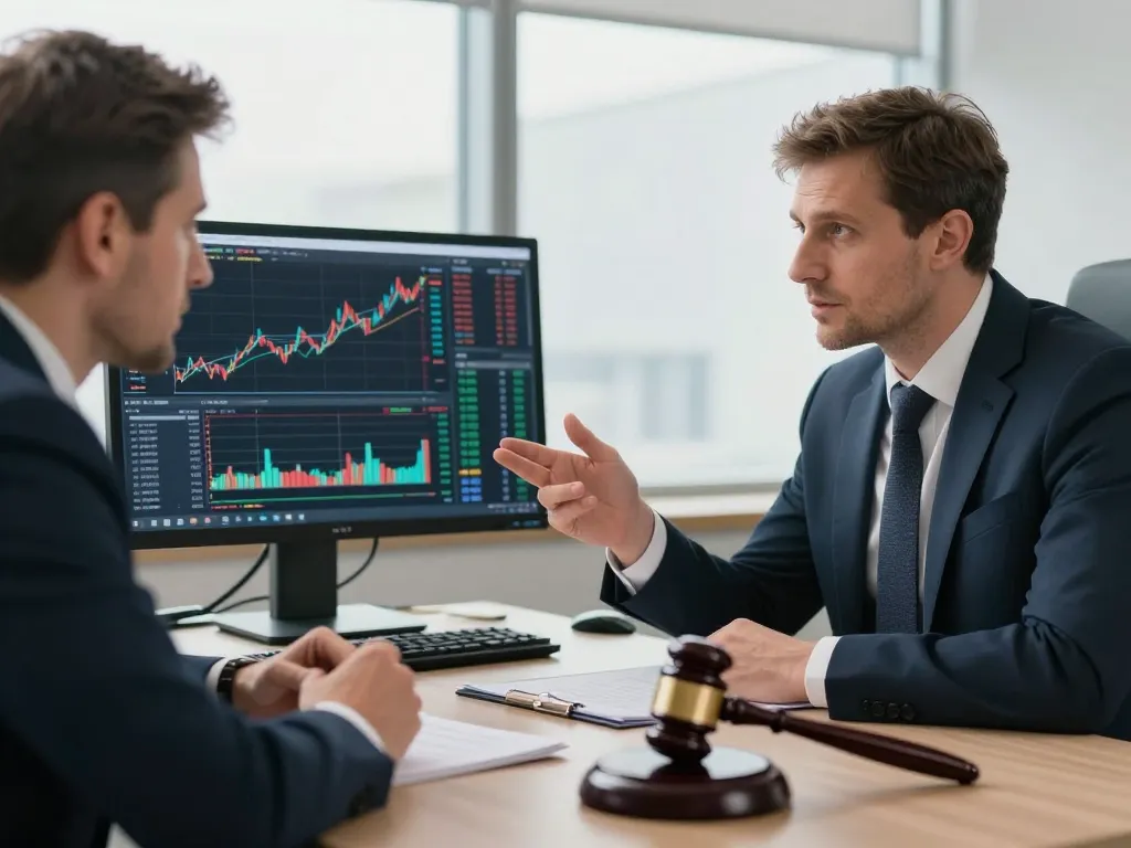 Analyse technique et régulation politique des cryptomonnaies avec des experts européens dans un bureau moderne.